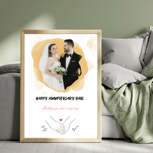 Personalised Couple Hand‑in‑Hand Poster (A3)
