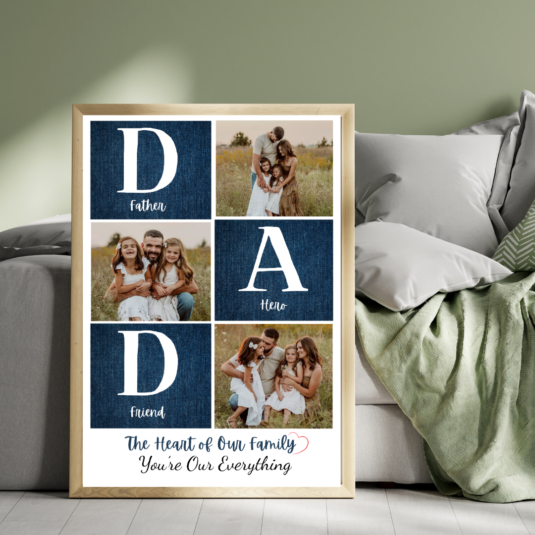 Personalised Father’s Day Photo Poster – A2 Gift for Dad