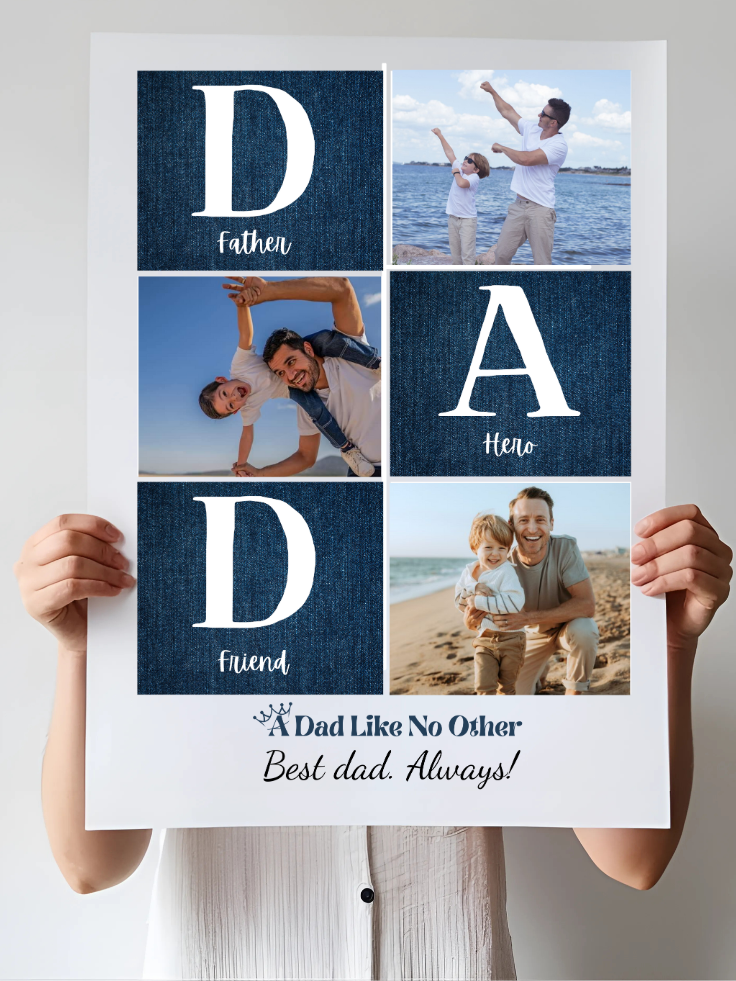 Personalised Father’s Day Photo Poster – A2 Gift for Dad