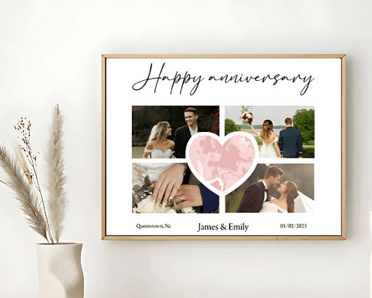 personalised memory collage a3 poster with frame hang it on the wall 