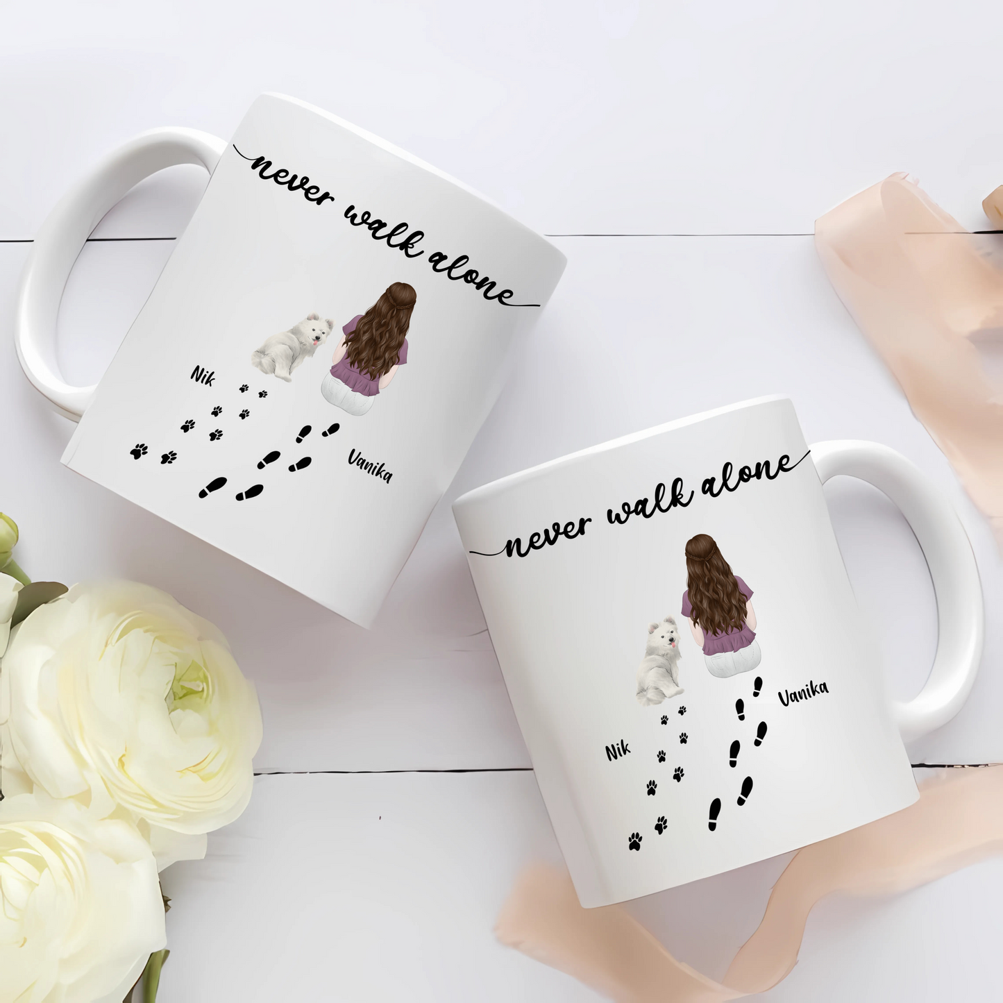 Personalised Dog Lover Mug – Custom Owner & Dog Characters