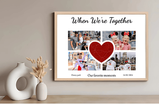 personalised memory collage poster – custom photo print A3 with frame