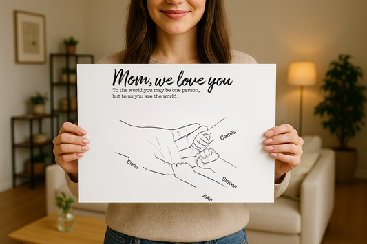 Personalised Mum Hands Poster – A3 (42 x 29.7 cm) | Framed or Poster Gift for Mum