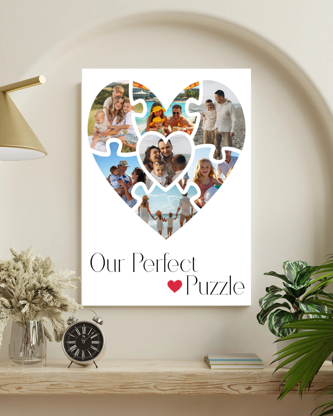 personalised heart puzzle photo poster A2 – custom collage print - Poster
