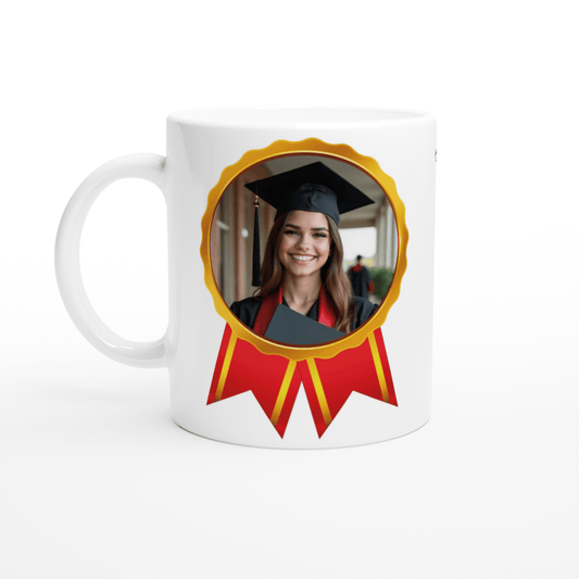 Personalised Graduation Photo Mug – Custom Name, Degree & Date